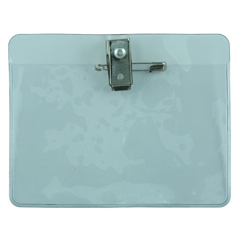 STERLING ID BADGE HOLDER W/PIN & CLIP CLEAR (10PCS)